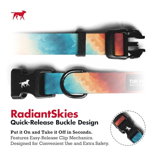 Image of Tuff Pupper Premium Adjustable Dog Collar for Large Girl Dogs, Stylish Pattern Collars Designed in USA, Quick Release Buckle, RadiantSkies Print for Female Dogs, Large (1 Inch Wide x 18-26 Inch Neck)
