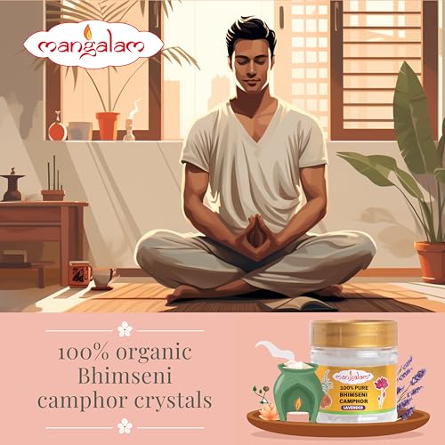 Image of MANGALAM Bhimseni (Lavender) Camphor 50g Jar - Pack Of 1 | 100% Pure | For Puja, Aromatherapy & Air Freshener | Sweet Fragrance