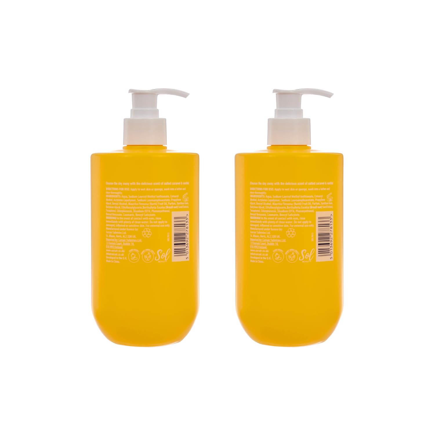 Sol Beauty Shower Cream Salted Caramel Vanilla Scent with Brazil Nut Extract and Buriti Fruit Oil - Image 2