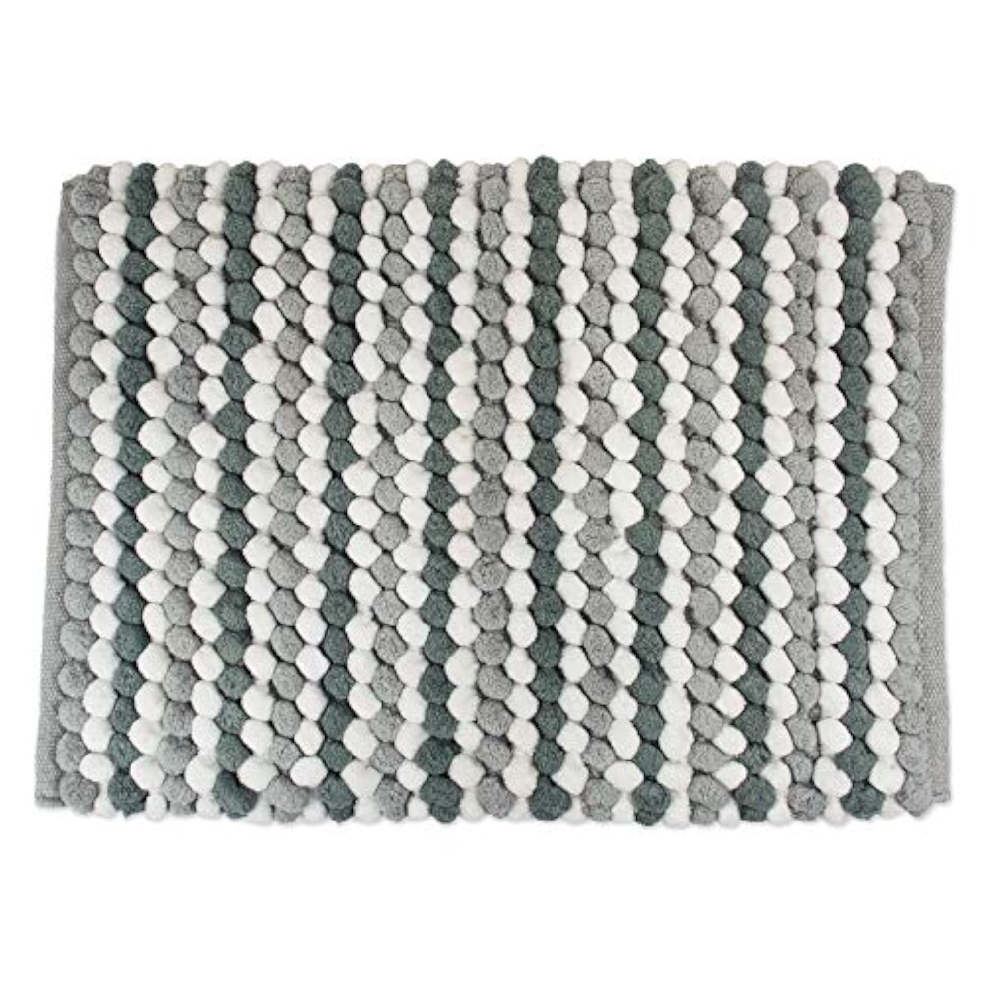 Ultra Soft Chunky Chenille Spa Bath Rug, Gray Stripe
