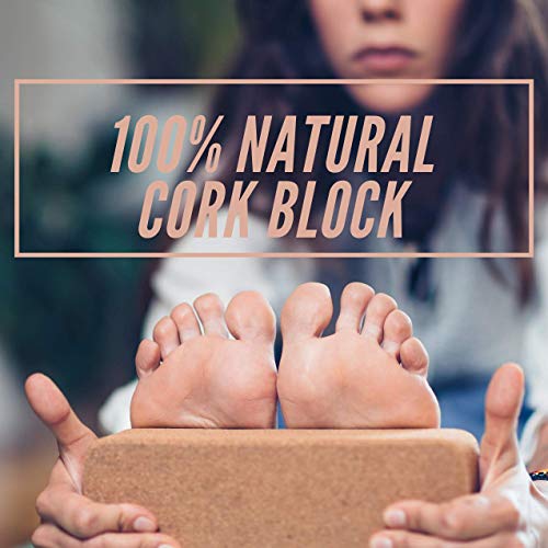 Slim Panda Sturdy Cork Yoga Blocks 2 Pack, Wooden Yoga Brick Exercise Block Non-Slip Eco Yoga Block to Support and Deepen Poses for Yoga, Pilates, Meditation, 9\'\' x 6\'\' x 3\'\' - Thumbnail 5