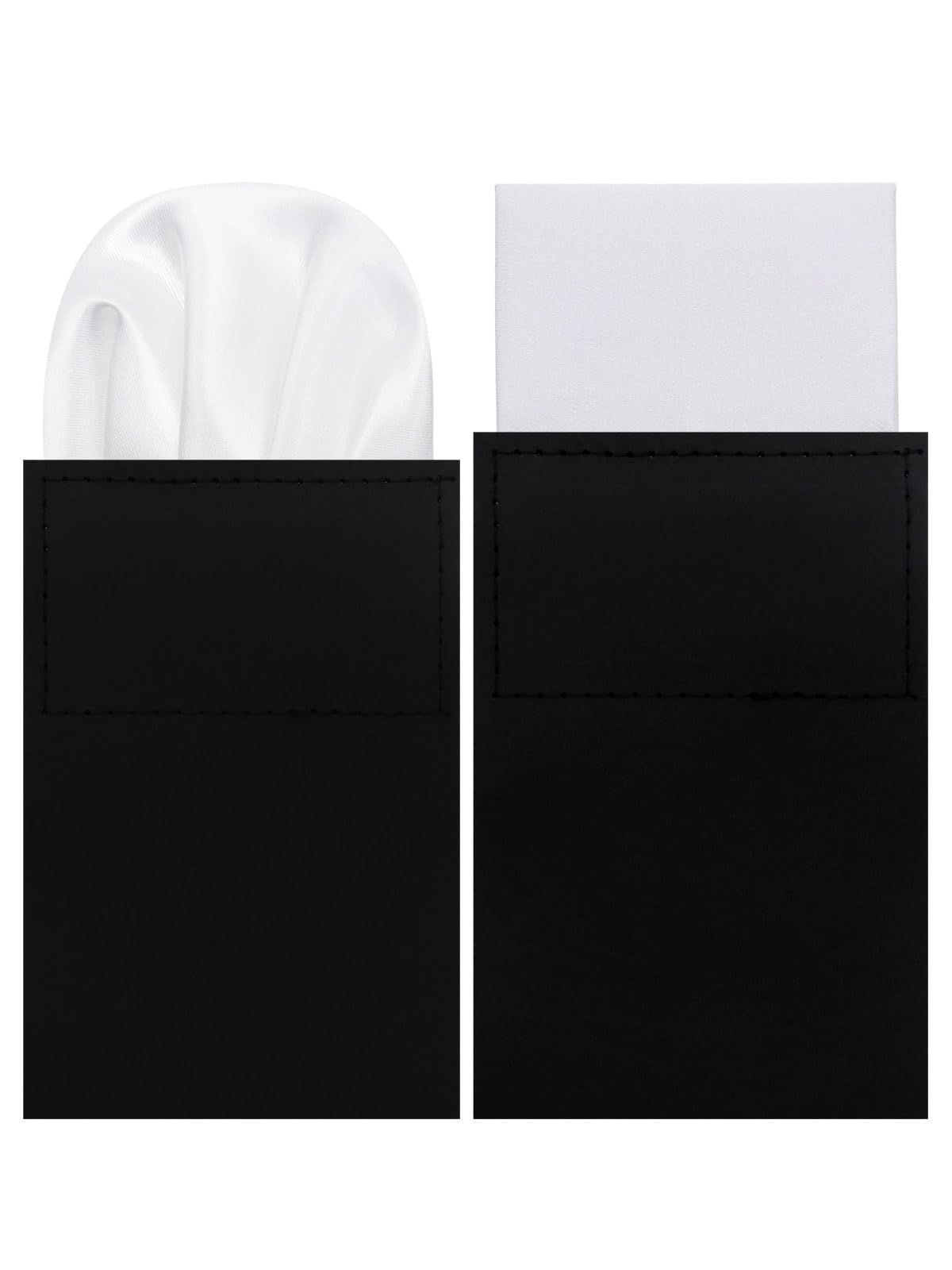 Luckyvestir Pocket Squares for Men Prefolded, Mens Handkerchiefs on Card, White Black Pocket Square for Suit Jacket Tuxedo