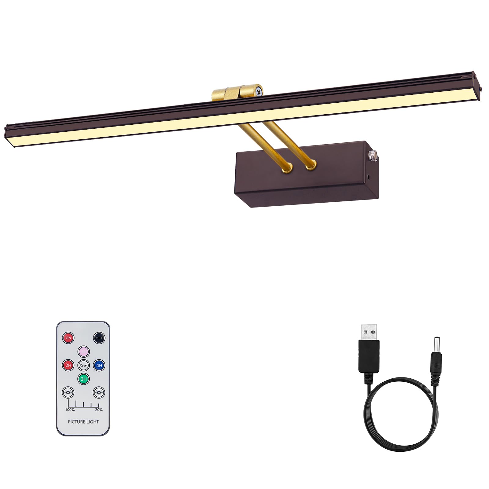 RAIFOOLLY Picture Light,5000mAh Rechargeabl Art Lights for Paintings,Remote 16