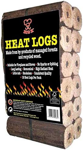 BigK 12 Heat Logs Eco HeatLogs. No Spark, No Spitting, High Heat,...
