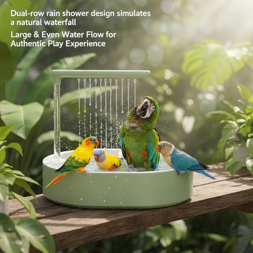 Ducha automática para jaula de pájaros recargable que evita salpicaduras 6