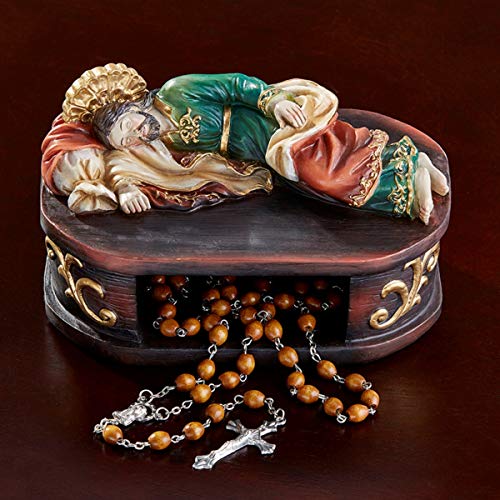 Estatua de San José Durmiente con Base Estante 6 pulg miniatura 3