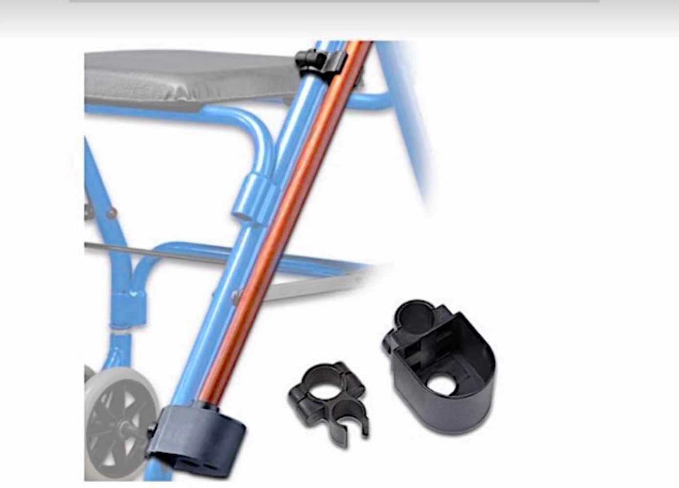 TULIMED - Cane Holder for Rollator, Wheelchair or Walking Stick | Walking Stick Holder (Color: Black)