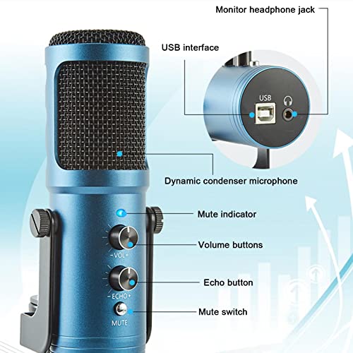 Vecksoy USB-Mikrofon Computermikrofon PC-Kondensatormikrofon Mit 1,8 Meter Kabel Für Podcast, Studio, Skype, Streaming… – Bild 7