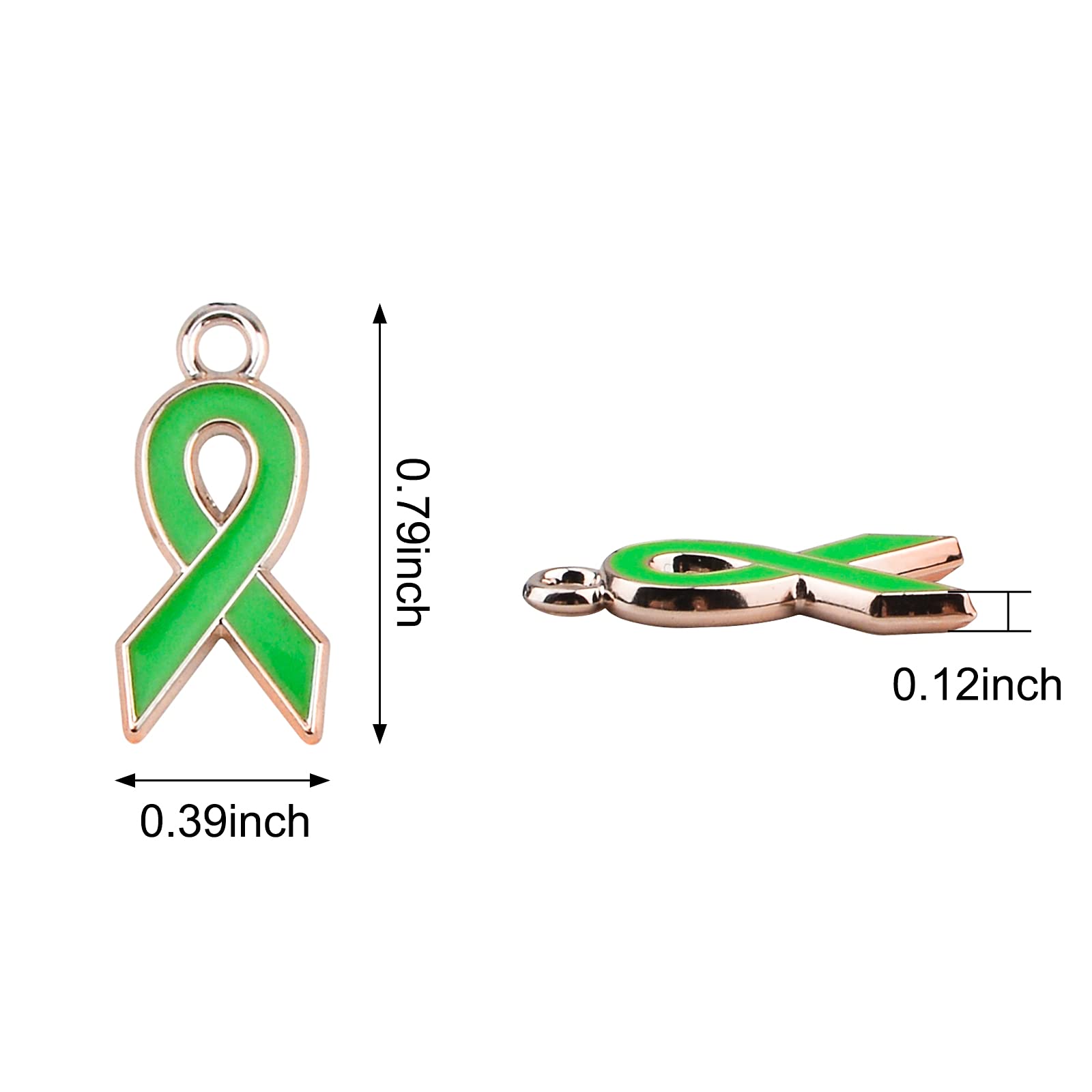 CRAFFANCY 80Pcs Green Colors Ribbon Pendants - Image 2