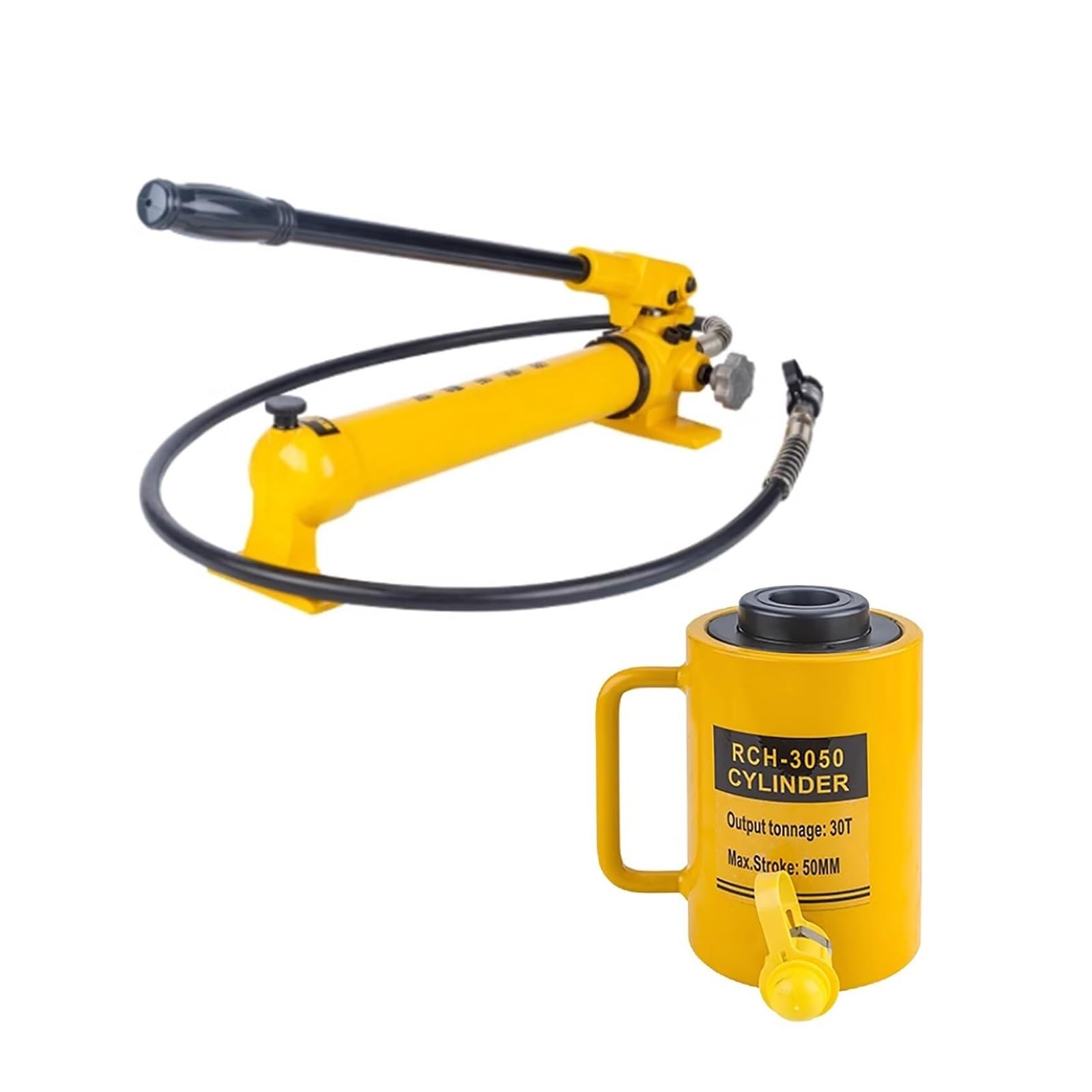 Podnośnik hydrauliczny CP-700 z pompą ręczną, wydrążony siłownik hydrauliczny o prostym działaniu, zdolny do pchania i ciągnięcia (30T-2in Stroke + CP-700 Hand Pump)