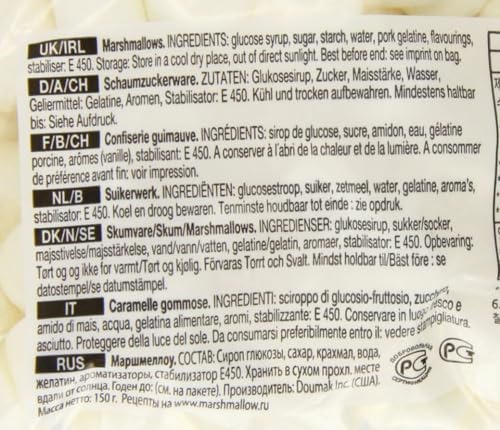 Rocky Mountain Mini Marshmallows, extra kleine, traditionell amerikanische Süßigkeiten aus Schaumzucker zum Grillen, Backen und Kochen, 3 x 150g