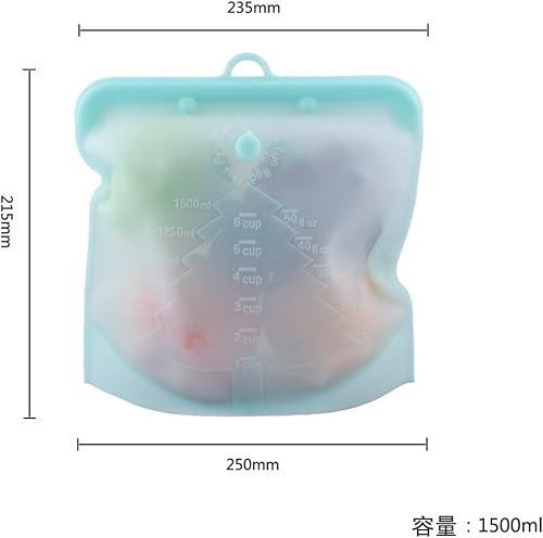 Miniatura 2 de AGGERT Bolsa de almacenamiento de alimentos de 507fl oz bolsa de alimentos reutilizable a prueba de fugas reutilizable bolsa fresca bolsa para