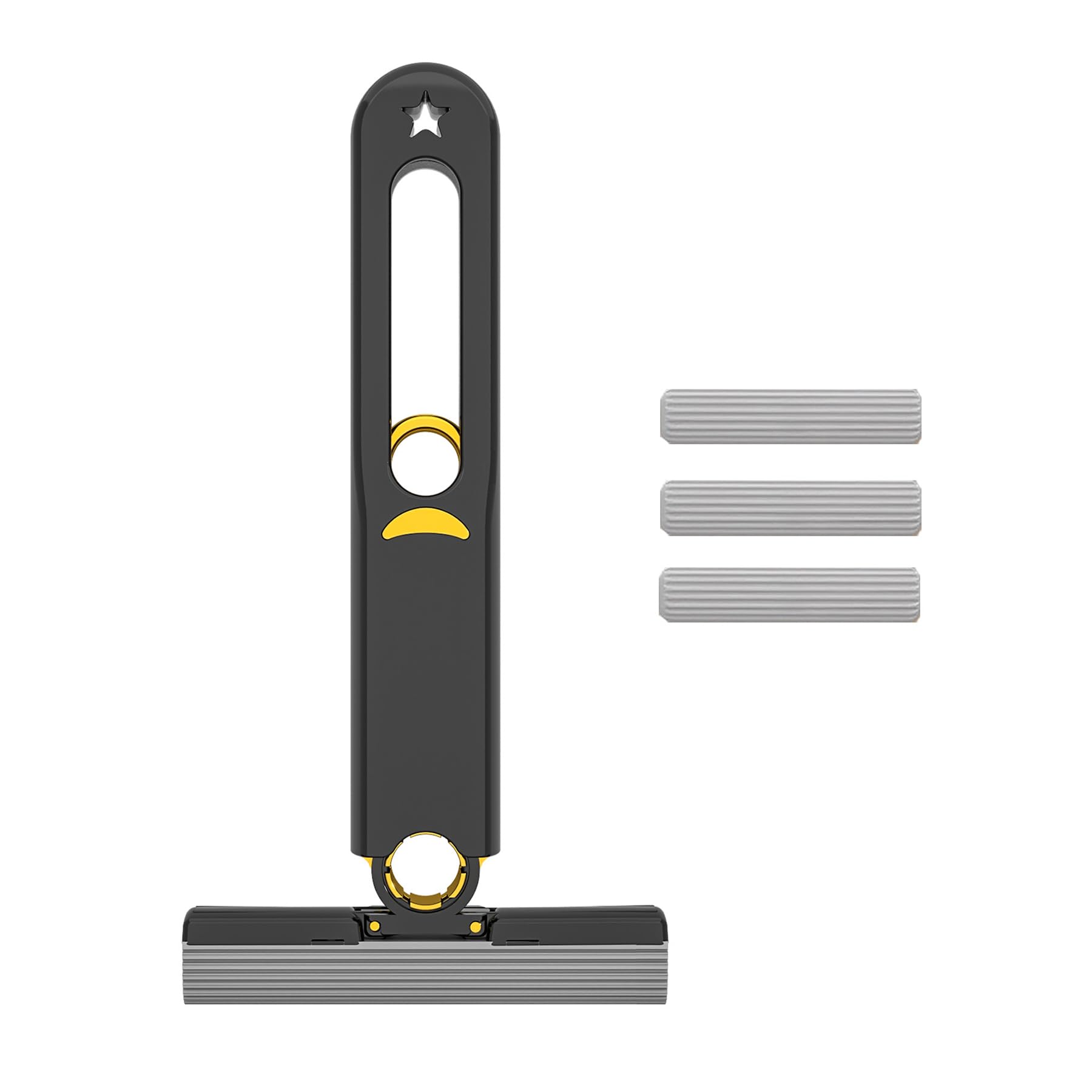 sheful Portable Self-Squeeze Mini Mop, Lazy Hand Wash-Free Strong Absorbent Mop, Wet and Dry Use Cleaning System for Small Spaces,Sponge Mop for Bathroom Kitchens Tableware Desktop Glass