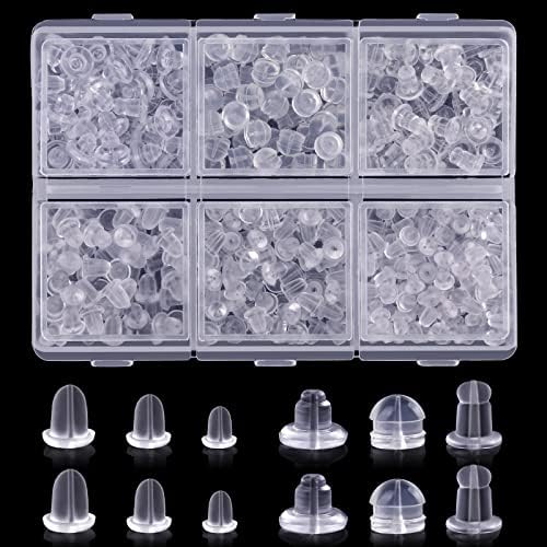 6 Sizes Earring Backs Rubber, ARRITZ 300PCS Soft Silicone Earring Backs Replacements for Studs, Hook Earring, Hoops