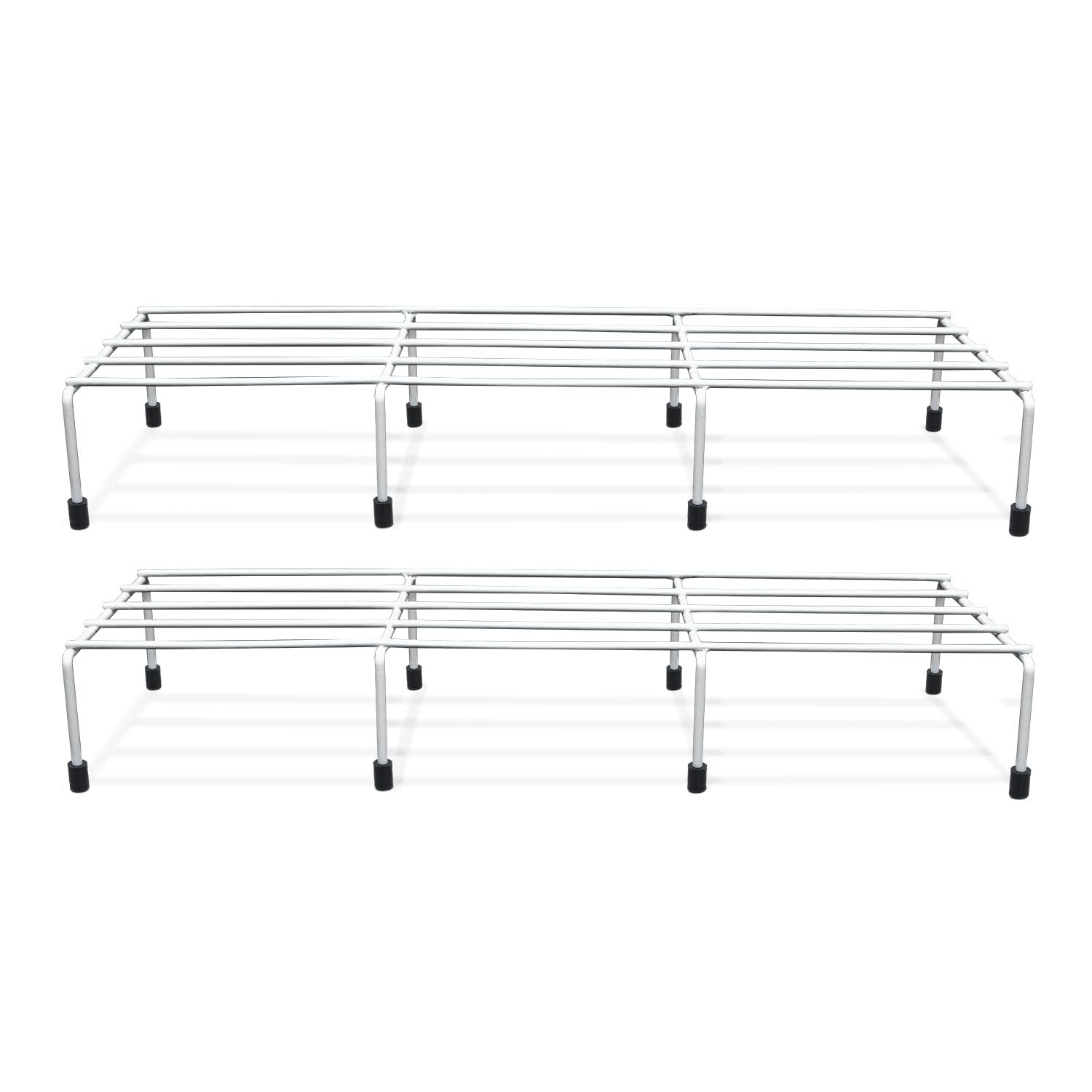 - BonKaso Premium Rectangular Anti-Rust Metal Plant Stand Set (Pack of 2) - Stylish White Stands for Indoor, Outdoor, and Balcony Use