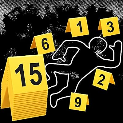 Vicenpal 15 Pcs Evidence Markers Crime Scene Markers Tents Crime Scene Decorations Crime Scene Accessories Mystery Decorations for Adults Detective Game Murder Theme Clue Game Party Decoration