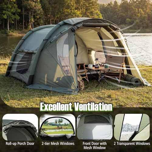 Carpa Inflable Tangkula para 5-7 Personas con Porche miniatura 4
