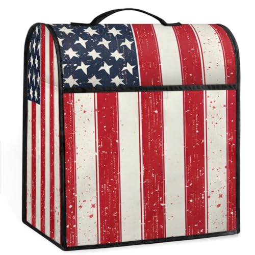 Coffee Maker Cover American Flag Kitchen Appliance Covers Small Appliance Covers Blender Cover Juicer Cover Dust Covers for Kitchen Appliances with Top Handle and Pockets,Washable,B693
