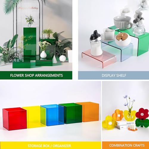 Image of Colored Acrylic Sheets 8x12 - 10 Colors 10 Pcs, 1 /8 inch Transparent Cast Acrylic for Laser Cutting Engraving | Glowforge Pro /Plus xTool P2 K40 CO₂ Compatible | DIY Signs Keychains Cake Toppers