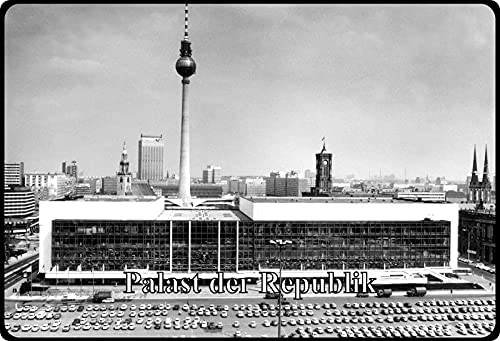 Blechschild 20x30cm gewölbt DDR Palast der Republik Fernsehturm Deutschland Deko Geschenk Schild