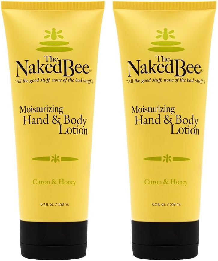 The Naked Bee Nourishing Body Lotion for All Skin Types (6.7 Fl oz) Moisture Replenishing Lotion for Dry Skin with Citron & Honey (Pack of 2)