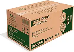 Papel Interfolha 100% Celulose 22,5 x 21cm 2 dobras FD Ipel c/2.000 folhas