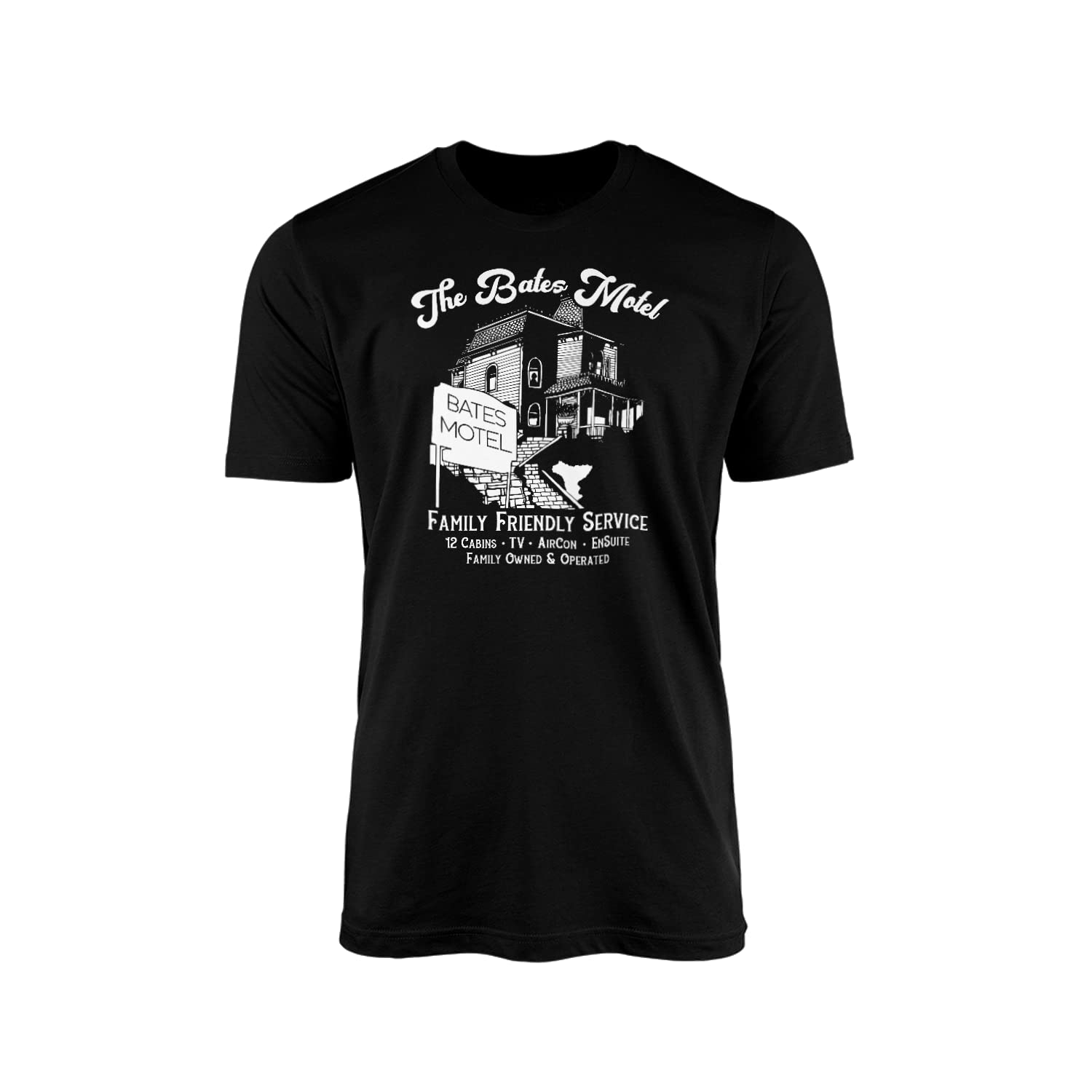 SMARTYPANTS Bates Motel Black T-Shirt Top Tee - Halloween Psychological Horror Thriller Scary Classic Cult American Film Movie Cinema Phoenix Mother Norman Gift Present (5XL, Black)