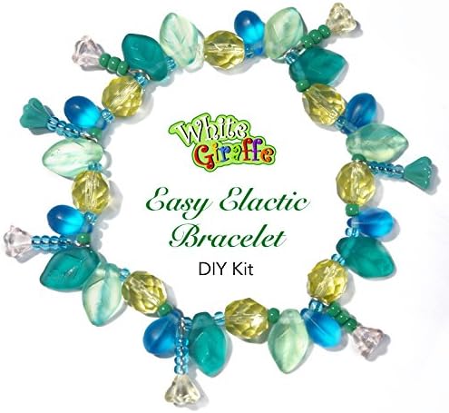 DIY Glass Bracelet Bead Kit Jewelry Making Kit Green Shades
