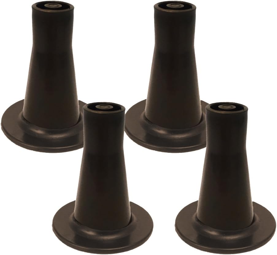 Home Paradise Bed Frame Feet Replacement | Tall Sturdy Cone Shaped Legs | Protect Your Floor by Changing Your Bed Wheels with These Bed Frame Glide | Dark Brown (4)