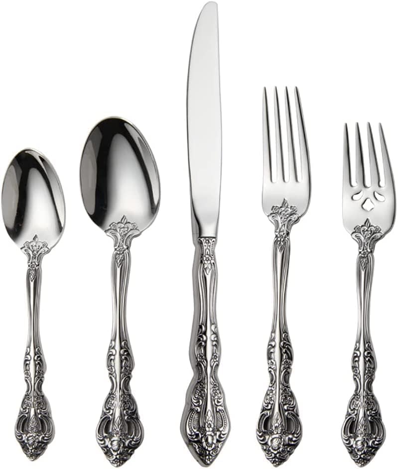 Michelangelo - Juego de cubiertos para 8 personas, elegante juego de cubiertos de acero inoxidable 1810, para 8 personas, apto para lavavajillas (40