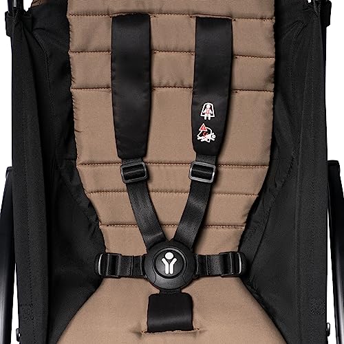 Image of BABYZEN YOYO Foldable Stroller - Includes Newborn Pack (Toffee), White Frame & 6+ Color Pack (Toffee) - Suitable for Newborn Up to 22 kg, Lightweight, Mattress, Canopy, Head Support & Foot Cover