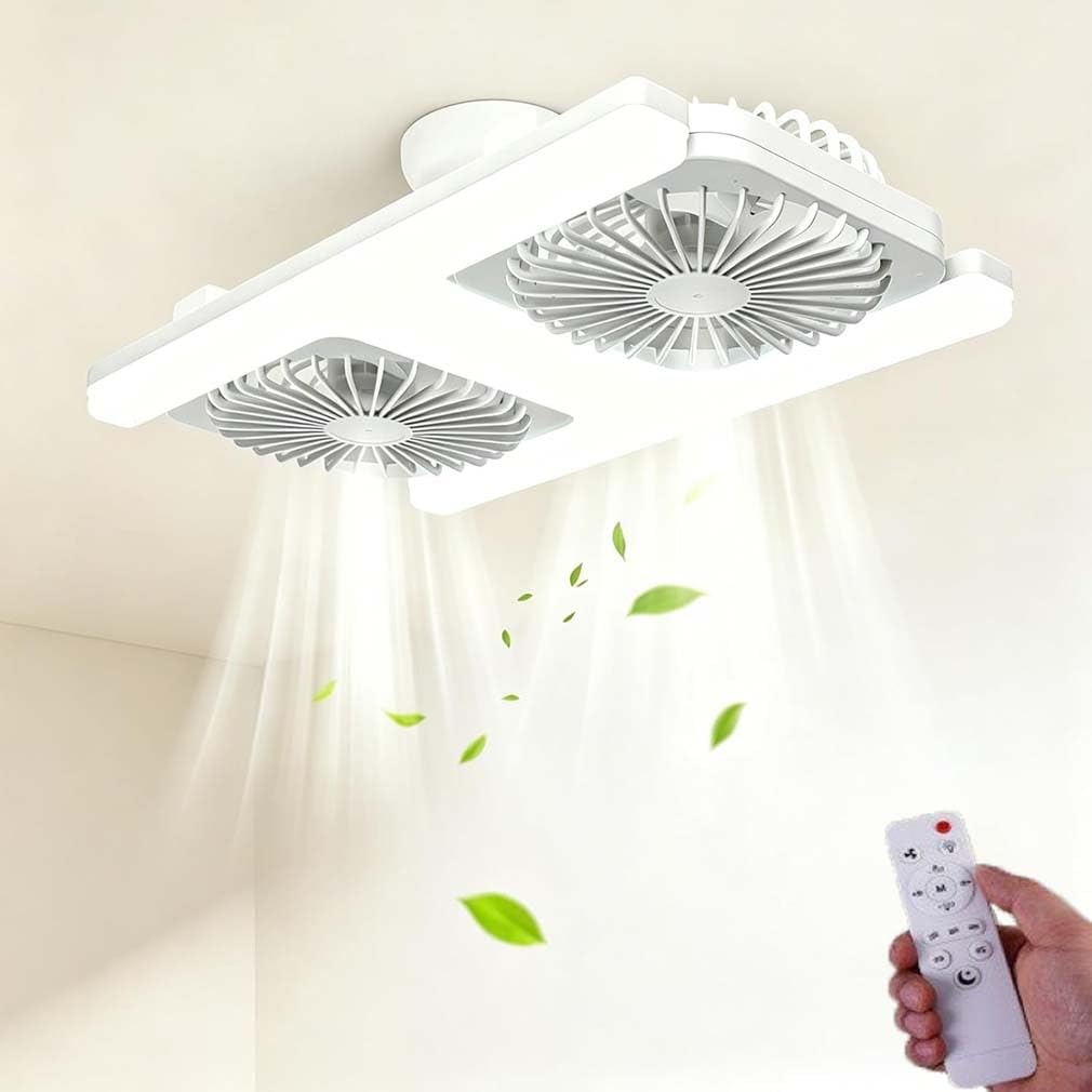 Modern 2-in-1 LED Ceiling Fan Light, Ceiling Fans with Lights and Remote Timer, LED Ceiling Fan Light E27 Socket, 3 Speed 3 Color Fan Lights Ceiling, Quiet Modern Fan Lighting for Bedroom Kitchen