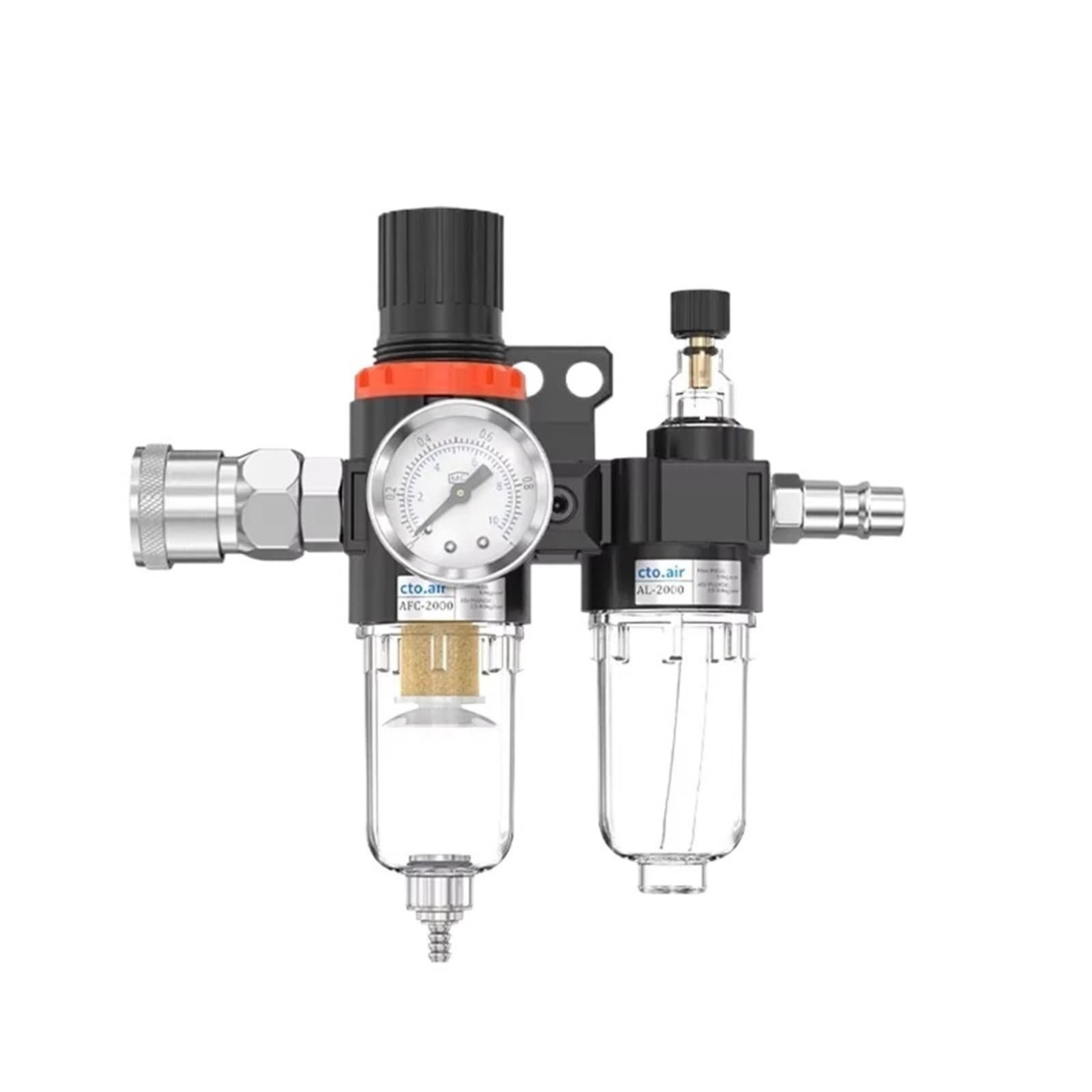 Il filtro 'aria separatore di olio e acqua for compressore d'aria AFC2000 AFR2000 + AL2000 G1/4 viene utilizzato for ridurre la pressione del regolatore della valvola(AFC2000-EU)