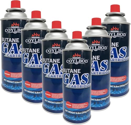Butane fuel canister for camping stove (6 can)