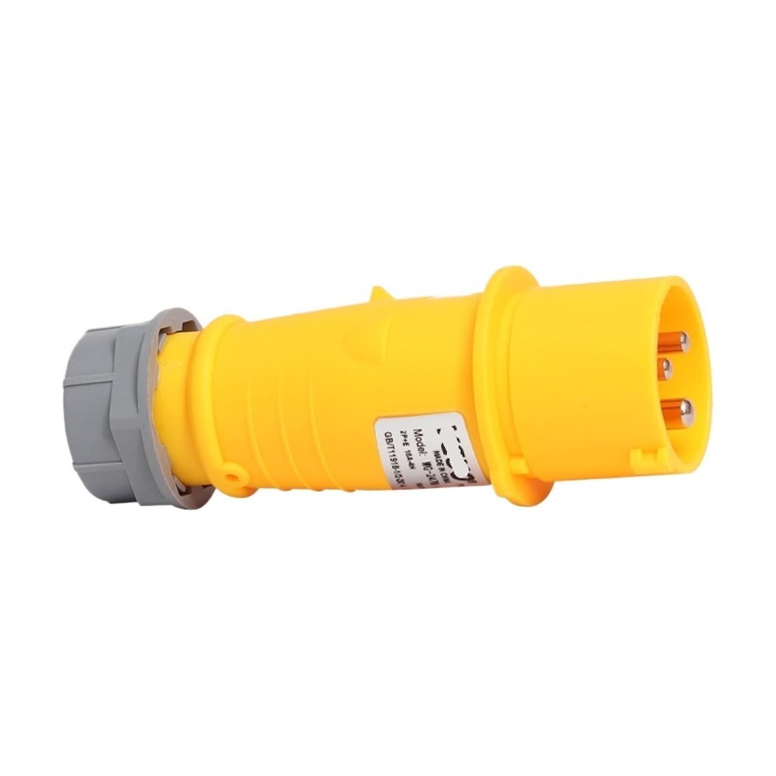 MUYTQAERG 4h industrial plug and socket 110V-130V three-core 16A waterproof aviation male and female docking connector IP44(Plug)