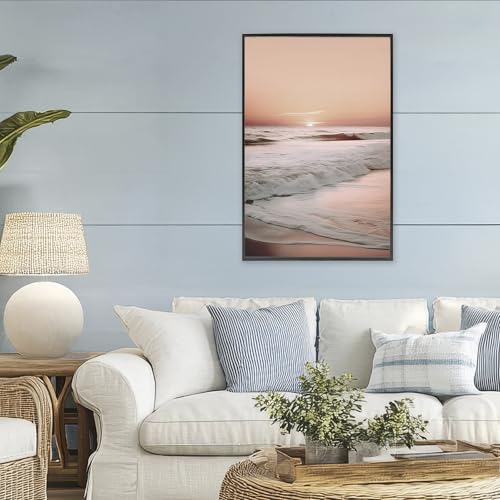 Affiche encadrée vue sur la plage décoration murale abricot - 3