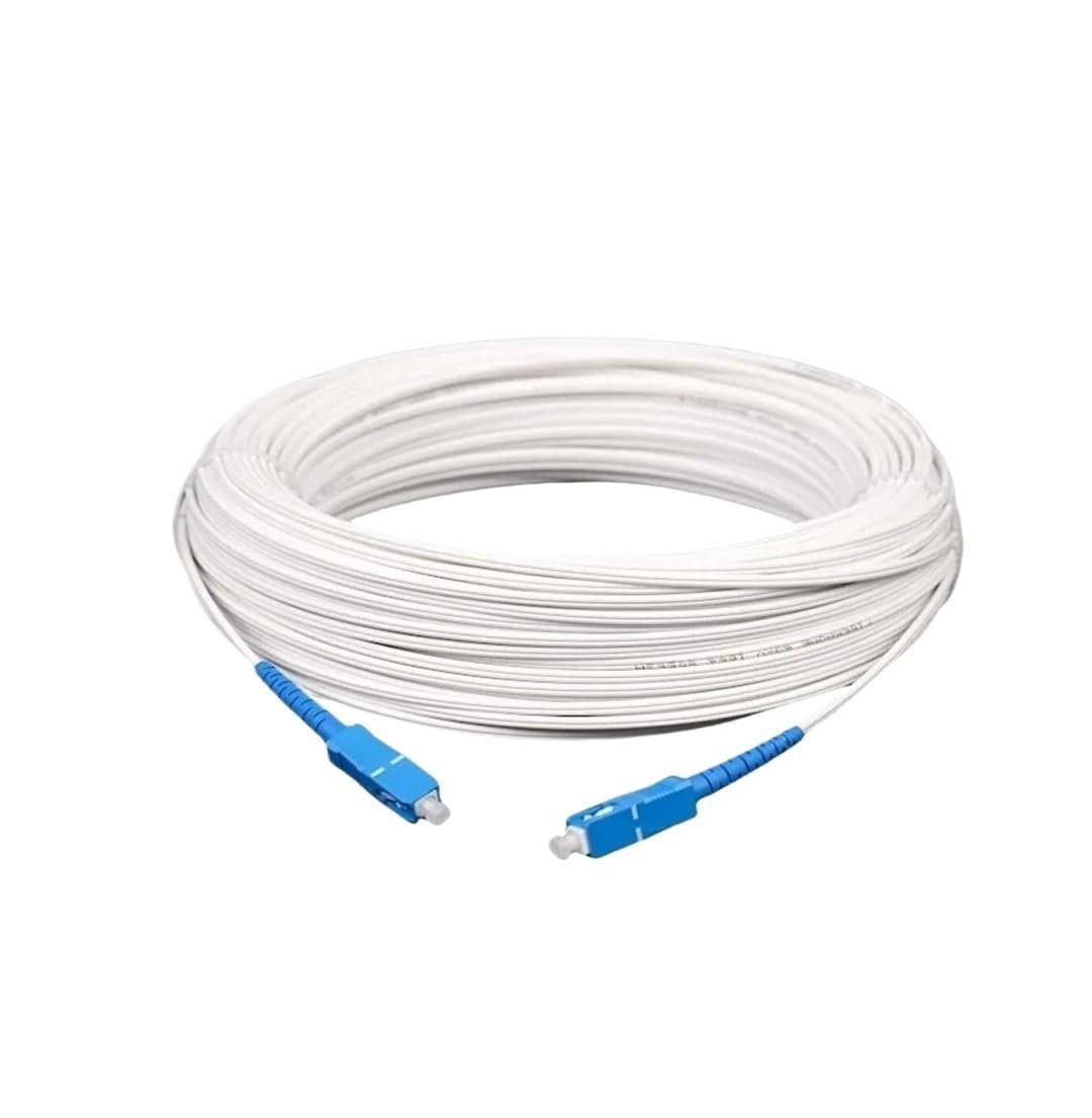 Câble fibre optique monomode for installation intérieure - 1 conducteur, connecteurs SC UPC et LC UPC, longueur 400 m/450 m, cordon simplex(White,SC UPC 450m)