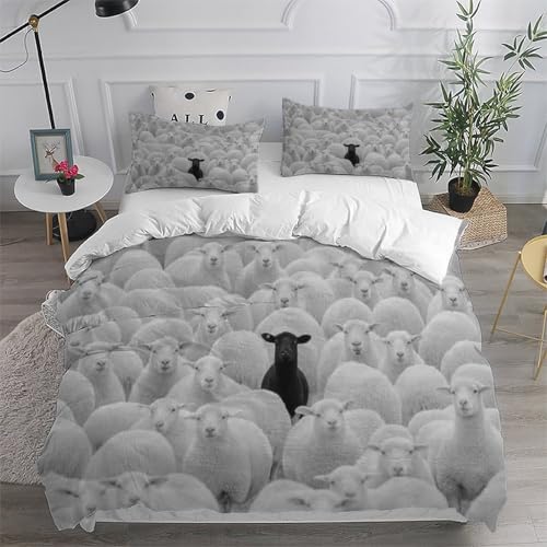 Parure housse de couette chèvre king size en microfibre de qualité supérieure - 6