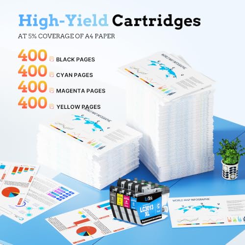 Image of LC3013 Ink Cartridges BK /C /M /Y Compatible for Brother LC3013 High Yield