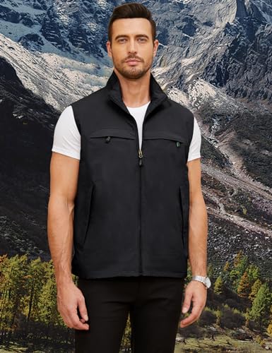 Image of Gihuo Mens Vest Casual Lightweight Vests Summer Sleeveless Jackets for Travel Hiking Fishing