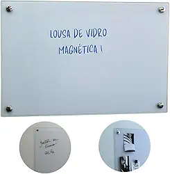 Lousa de vidro magnética (Branca, 80x60)