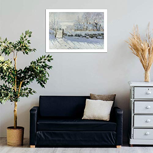 Claude Monet The Magpie impression d'art d'archivage mate Spiffing Prints