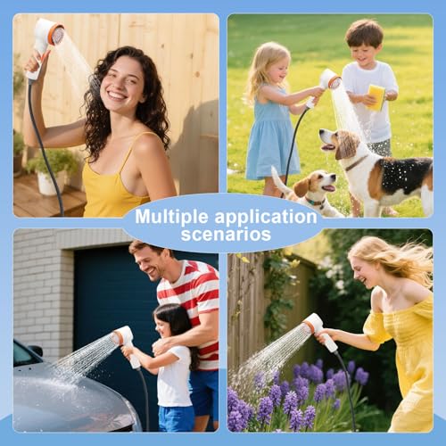 Ducha portátil para camping con luz, 2 en 1, filtro de carbono, balde plegable de 5 galones, recargable para camping, baño de mascotas, jardinería y lavado de autos miniatura 2