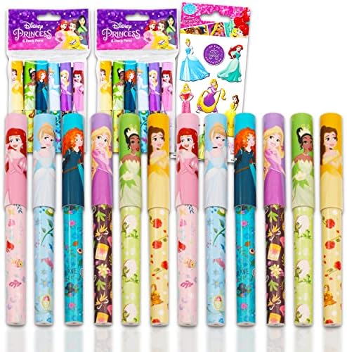 Disney Princess Pens Value Bulk Set Bundle - 12 Pack Princess Ballpoint Pens with Stickers (Princess School Supplies, Office Supplies, Party Favors) image 3