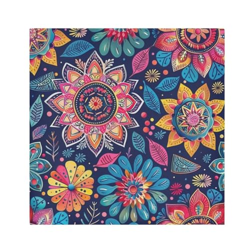 Servilletas de Tela Boho Multicolor Mandala Floral Pack 6 miniatura 1