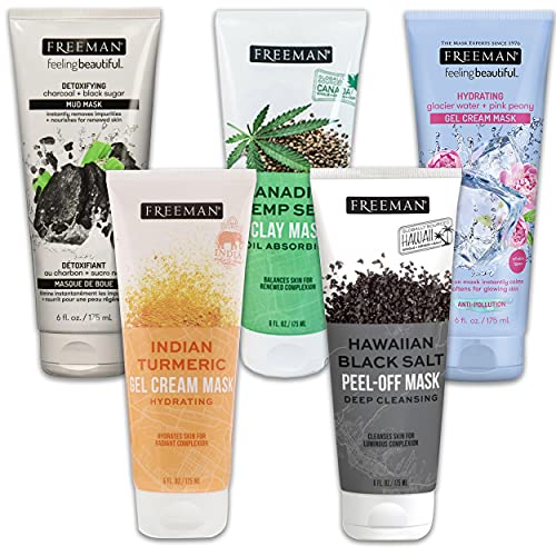 JJlivingJJlivingFreeman Masks Variety Pack Bundle ~ 5 Pc Freeman Mask Peel Off Gel Cream Facial Skin Care Products | 6oz Freeman Mask Set