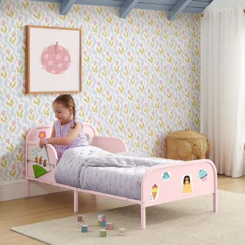 Delta Children Magic Magnet Toddler Bed with Book Storage, Pink - image 2
