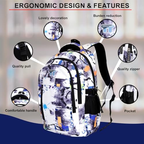 Image of Tinytot 30Litre School Bag Water-Resistant Laptop& Travel Backpack - Unisex Large 19 Inches Multipurpose Travel Backpack for Boys & Girls, Men & Women- Ideal for College and School and office Use