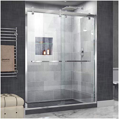 DreamLine Cavalier 56-60 in. W x 77 3/8 in. H Semi-Frameless Bypass Sliding Shower Door in Polished Stainless Steel, SHDR-1560760-08 #1