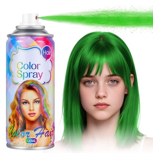 Acomler Green Hair Spray Temporary, Washable Hair Color Spray for Kids Women Men, One-Day Hair Wax...